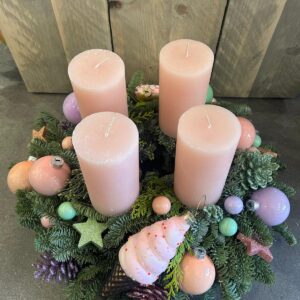 Adventskranz Pastell Candy d40cm in zarten Bonbonfarben