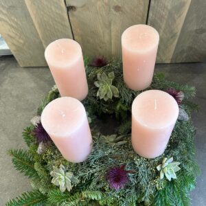 Adventskranz Rosa Lila d35cm 14cm Kerzen
